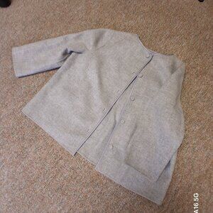 GRAY WOOL BLEND SHORT JACKET